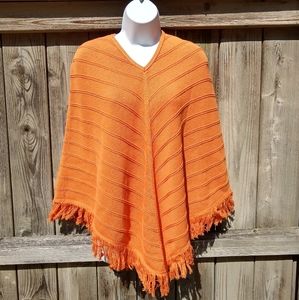 Jean Pierre VTG Orange Fringe Cape Sz S